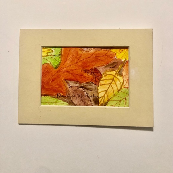 Fall Leaves Watercolor HAND CRAFTED Painting - Picture 5 of 5